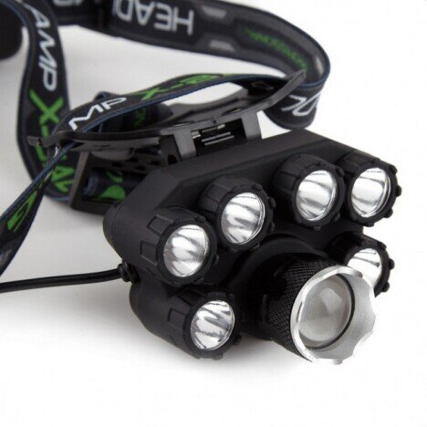 Lanterna de cap cu 7 LED XT6 CREE + 2 Acumulatori 3,7V